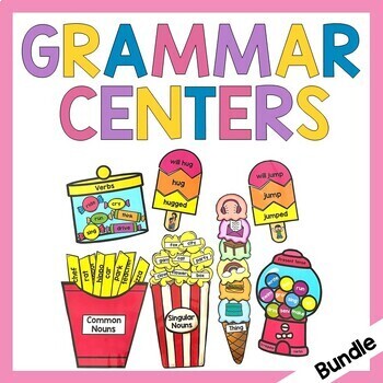 Preview of Nouns and Verbs Grammar Centers Bundle | Parts of Speech Activities