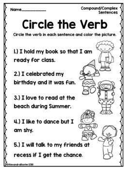 nouns and verbs worksheets for grammar parts of speech tpt