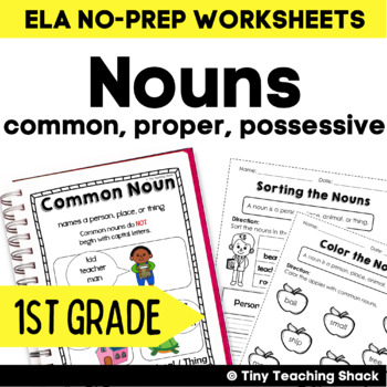 Preview of Common, Proper & Possessive Nouns Worksheets for Daily Grammar Practice L.1.1.B