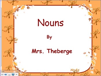 Preview of Nouns in the Fall SMART board activity
