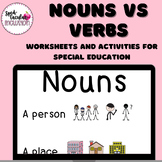 Nouns and Verbs Worksheets and Activities for Special Education