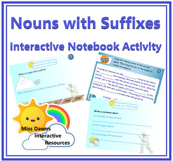 Preview of Interactive Nouns with Suffixes Activity for IWB