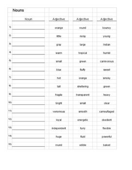 Nouns worksheet by Mr Hammer | TPT