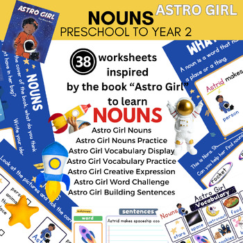 Preview of Astro Girl Vocabulary Activities and Sentences