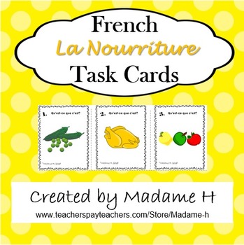 Preview of Nourriture French Vocabulary Practice Activity