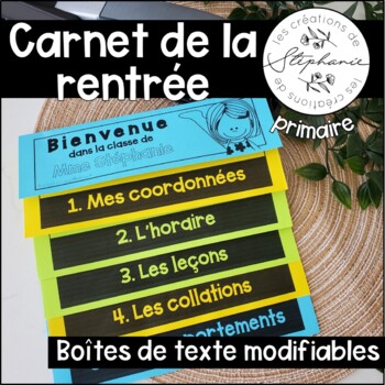 Preview of Carnet de la rentrée FRENCH BACK TO SCHOOL BOOKLET