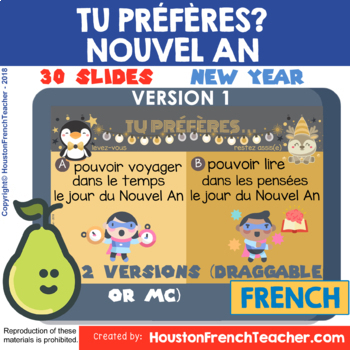 Preview of Nouvel An 2024 Tu Preferes French Digital Would You Rather Nouvelle Annee