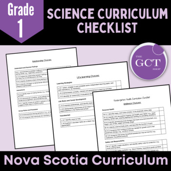 Preview of Nova Scotia Grade 1 Science Curriculum Checklist 