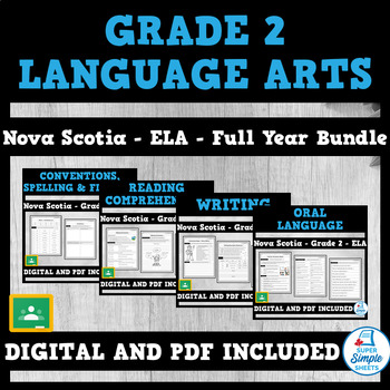 Preview of Nova Scotia Grade 2 Language Arts ELA - FULL YEAR BUNDLE