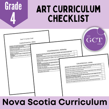 Preview of Nova Scotia Grade 4 Art Curriculum Checklist