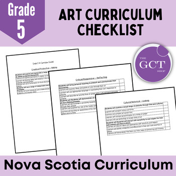 Preview of Nova Scotia Grade 5 Art Curriculum Checklist 