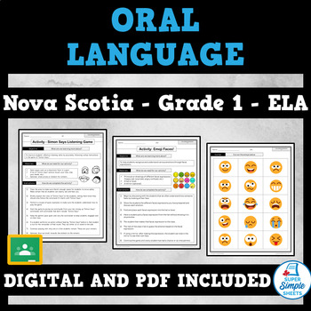 Preview of Nova Scotia Language Arts ELA - Grade 1 - Oral Language