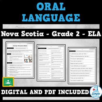 Preview of Nova Scotia Language Arts ELA - Grade 2 - Oral Language