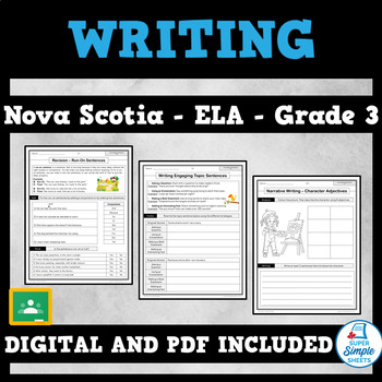 Preview of Nova Scotia Language Arts ELA - Grade 3 - Writing