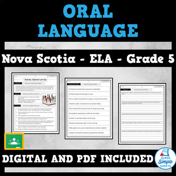 Preview of Nova Scotia Language Arts ELA - Grade 5 - Oral Language