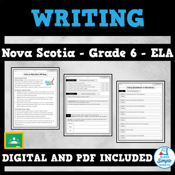 Preview of Nova Scotia Language Arts ELA - Grade 6 - Writing