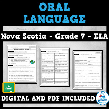 Preview of Nova Scotia Language Arts ELA - Grade 7 - Oral Language