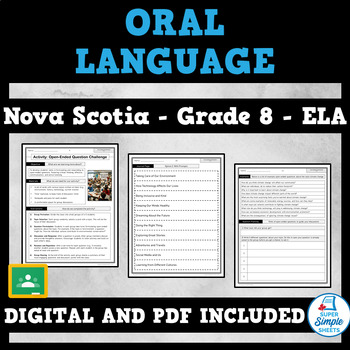 Preview of Nova Scotia Language Arts ELA - Grade 8 - Oral Language