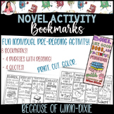 Novel Activity Bookmarks for Because Of Winn-Dixie, Pre-Re