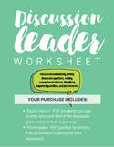 Novel Discussion Leader Worksheet