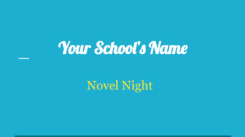 Preview of Novel Night Book Presentations
