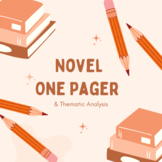 Novel One Pager & Thematic Analysis - Works with any novel