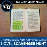 Novel Scavenger Hunt Using Sticky Notes: For ANY Novel