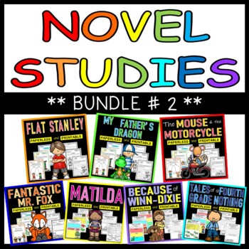 Preview of Novel Studies * BUNDLE # 2 *  Reading Levels M - S * Distance Learning