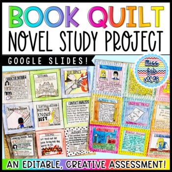 Preview of Book Quilt Novel Study Activity - Final Project for ANY Novel