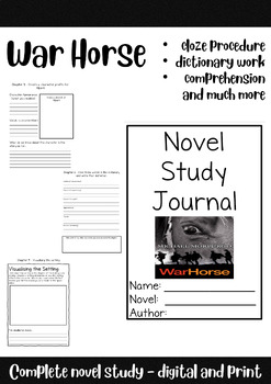 Preview of Novel Study Booklet - War Horse