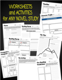 Novel Study Bundle of Worksheets & Activities for ANY Nove