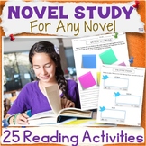 Novel Study For Any Novel - Independent Reading Projects, 