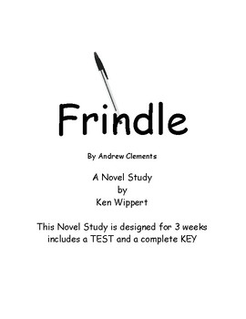 Preview of Novel Study: Frindle