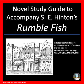 Preview of Rumble Fish Novel Study Guide With DIGITAL REMOTE READY RESOURCE