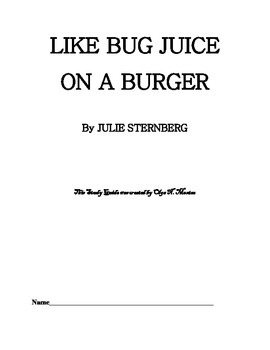 Preview of Novel Study Guide to LIKE BUG JUICE ON A BURGER by Julie Sternberg