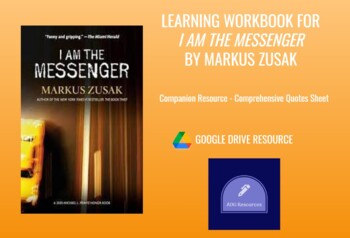 Preview of Novel Study - I am the Messenger by Markus Zusak - Comprehensive Quotes Sheet