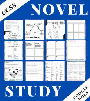 Preview of Middle School Novel Study Template Commercial Use