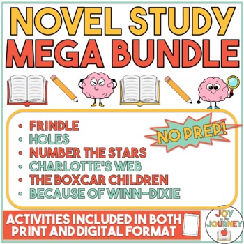 Preview of Novel Study MEGA Bundle: 6 no-prep novel studies | print and digital