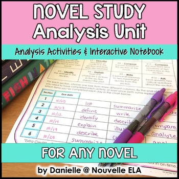 Preview of Novel Study - Middle + High School Novel Unit for Interactive Notebooks