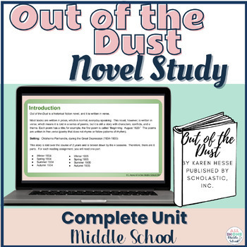 Preview of Novel Study Out of the Dust  Reading Lessons, Activities, & Assessment Unit