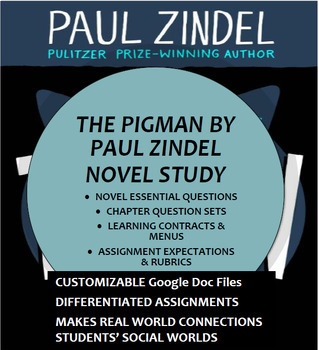 Preview of Novel Study -   Pigman by Paul Zindel - Unit Assignment Packet