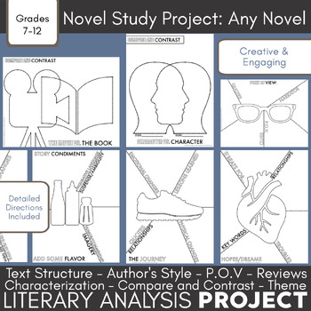 Preview of Novel Study Project: Any Novel, Reading and Literary Response, Text Structure
