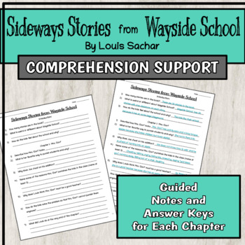 Sideways Stories from Wayside School Novel Study FREE Sample - The