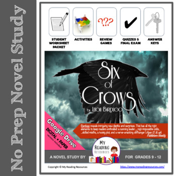 Preview of Novel Study: Six of Crows by Leigh Bardugo (Print + DIGITAL)