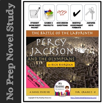 Preview of Novel Study: The Battle of the Labyrinth by Rick Riordan (Print + DIGITAL)