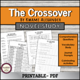 Novel Study: The Crossover by Kwame Alexander- Printable PDF