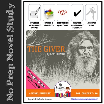 Preview of Novel Study:  The Giver by Lois Lowery (Print + DIGITAL)
