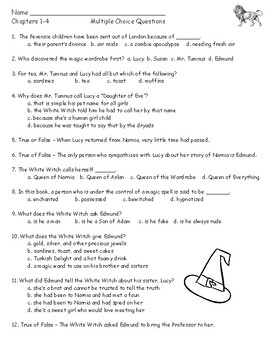 Novel Study: The Lion, The Witch and the Wardrobe by Wippert's Worksheets