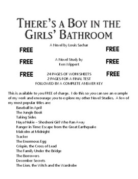 Preview of Novel Study: There's a Boy in the Girls' Bathroom