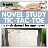 Novel Study Tic-Tac-Toe Student Choice Board Freebie